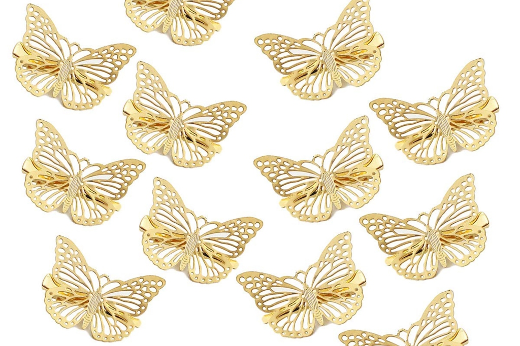 Gold butterfly clips