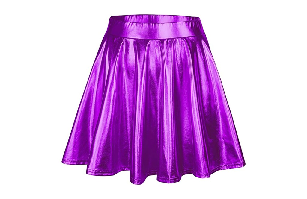 purple metallic skater skirt