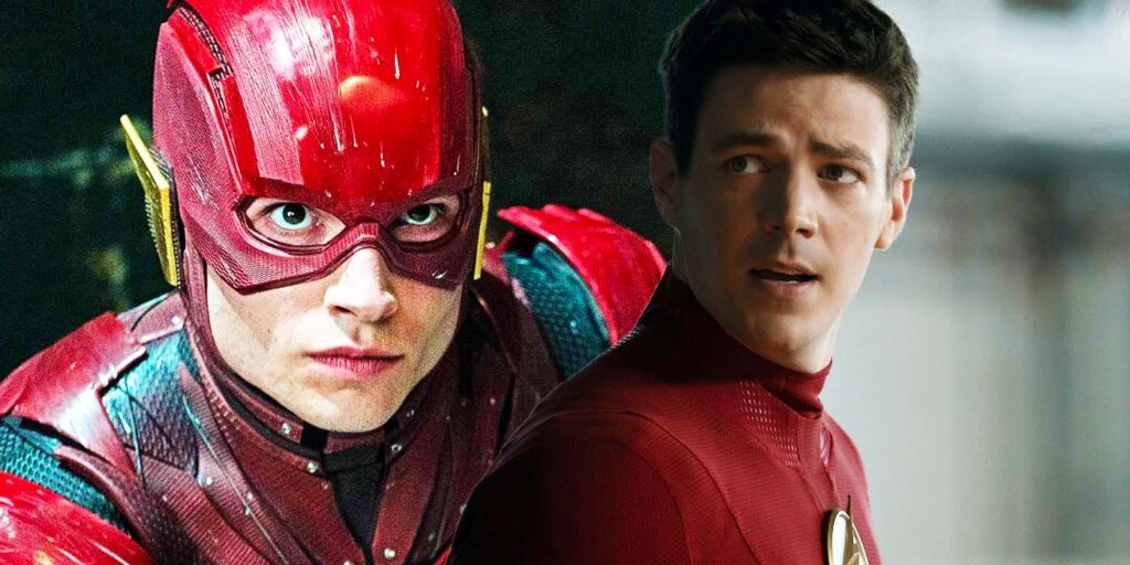 Ezra Miller and Grant Austin as The Flash