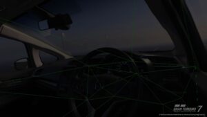 A green wireframe replaces your car if you put your head outside the bounds.
