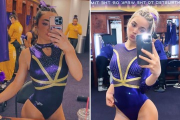 Olivia Dunne and Elena Arenas stun in leotards as they cheer on teammates