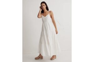 A woman in a white dress