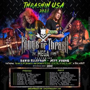 Watch: DAVID ELLEFSON And JEFF YOUNG Perform Early MEGADETH Material At KINGS OF THRASH 'Thrashin' USA' 2023 Tour Kickoff