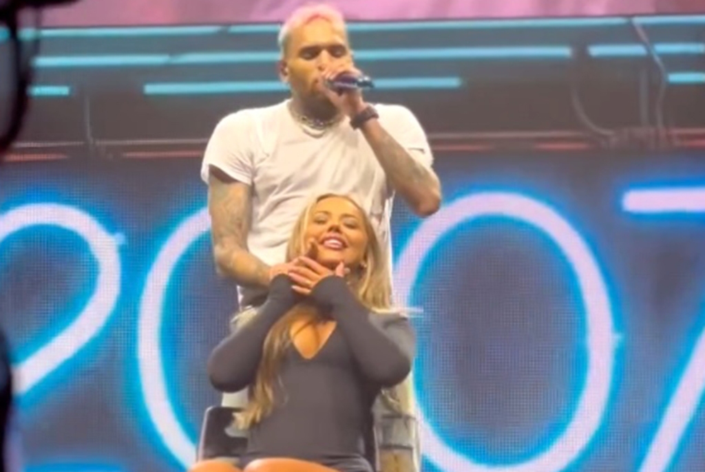 Brown appeared to choke the reality star during his Manchester show earlier this week.