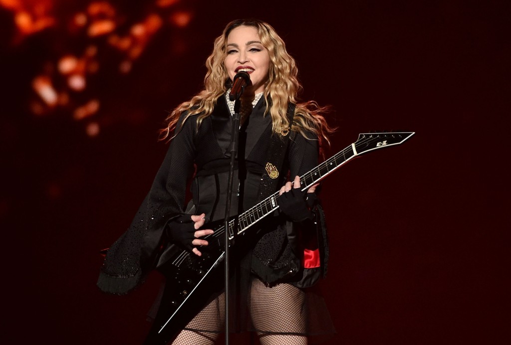 Madonna performs during her "Rebel Heart" tour at Bridgestone Arena on January 18, 2016, in Nashville, Tennessee.  