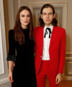 LONDON, ENGLAND - NOVEMBER 29:  Keira Knightley and James Righton attend he mothers2mothers Winter Fundraiser, hosted by Salma Hayek Pinault and Francois-Henri Pinault.       The dinner is in support of mothers2mothers' work to create a generation free from HIV.  (Photo by David M. Benett/Dave Benett/Getty Images for mothers2mothers)