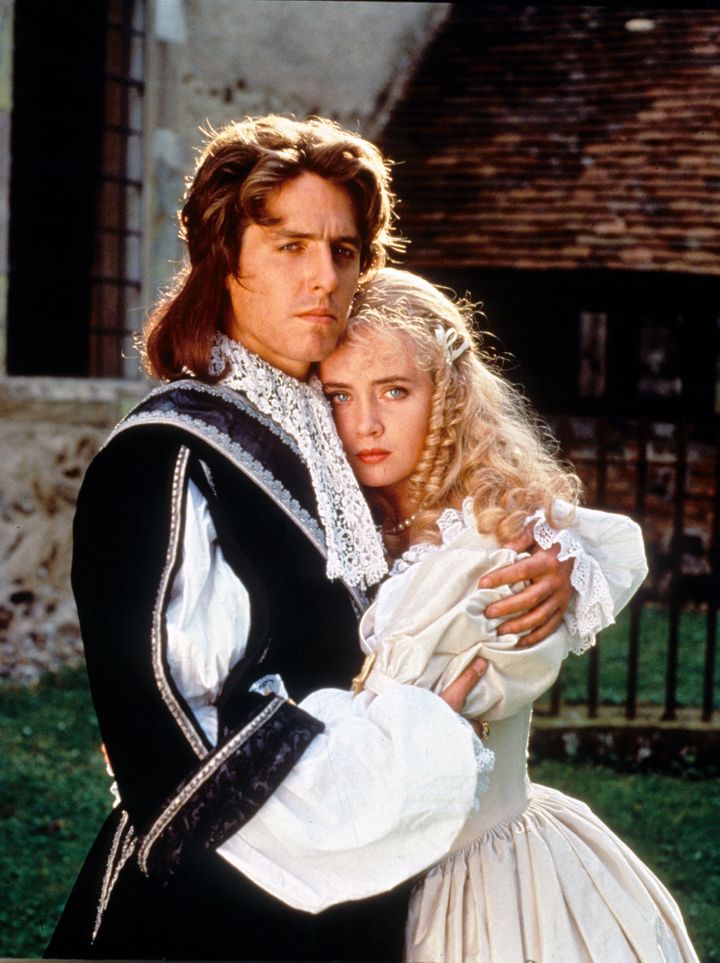 Hugh Grant and Lysette Anthony pictured in "The Lady and the Highwayman."