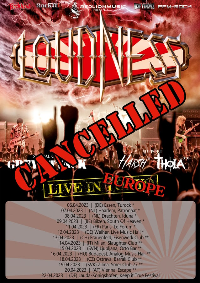 LOUDNESS Cancels European Tour Due To 'Skyrocketing' Post-Pandemic Costs