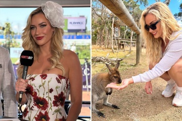 Paige Spiranac enjoys glamorous day at the races after feeding baby kangaroo