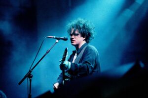 Robert Smith, lead singer, guitarist, for The Cure, on May 7, 1992 at the California Expo Amphitheater, in Sacramento, California.