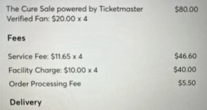 The Cure Ticketmaster refunds