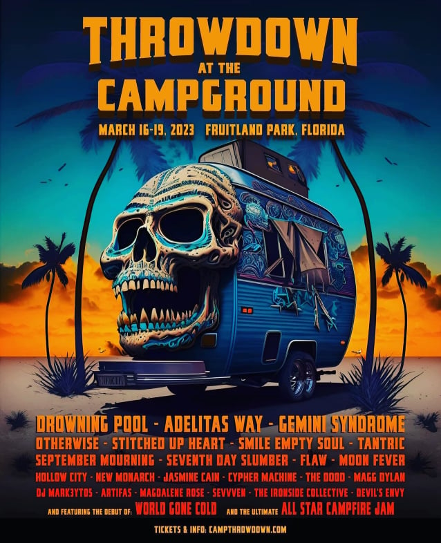 Watch DROWNING POOL Perform With Singer RYAN MCCOMBS At Florida's THROWDOWN AT THE CAMPGROUND Festival