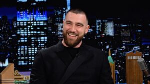 Watch Travis Kelce Talk About Beating His Brother During ‘SNL’ Monologue