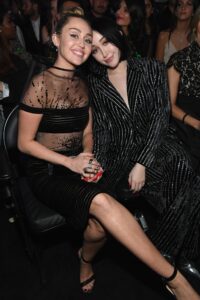 LOS ANGELES, CA - FEBRUARY 10:  Miley Cyrus (L) and Noah Cyrus pose during the 61st Annual GRAMMY Awards at Staples Center on February 10, 2019 in Los Angeles, California.  (Photo by Kevin Mazur/Getty Images for The Recording Academy)
