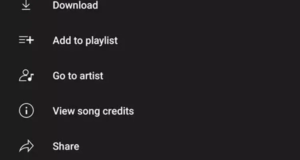 YouTube Music song credits