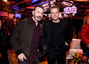 Jimmy Kimmel and Matt Damon at the World Premiere of