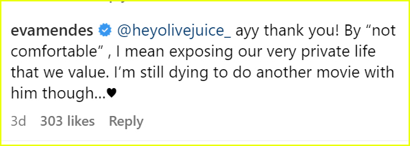 Eva Mendes Instagram comment
