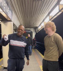 Ed Sheeran surprised a NYC subway busker singing his songs