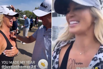 Paige Spiranac rival Karin Hart has boob signed by golf star Justin Thomas