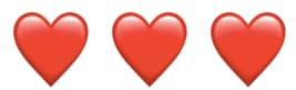Red heart emojis
