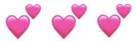 Pink heart emojis