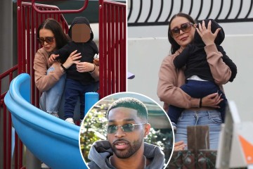 Maralee Nichols helps Theo, 1, at playground in sweet new photos 