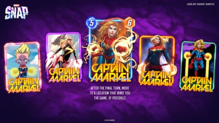 Marvel Snap Captain Marvel variants.