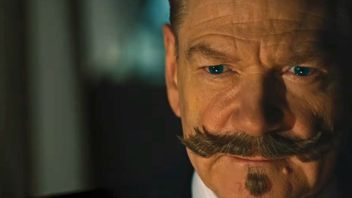 kenneth branagh as hercule poirot with a great mustache in a haunting in venice trailer