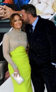Jennifer Lopez and Ben Affleck at a March 27 premiere for "Air" in Los Angeles.