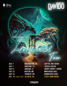 Davido Timeless North America Tour flyer 2023