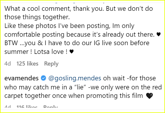 Eva Mendes Instagram comment