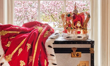 Mercury's crown, modelled on St Edward’s crown, and his red velvet cloak.