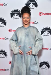 LAS VEGAS, NEVADA - APRIL 27: Rihanna poses for photos, promoting the upcoming film