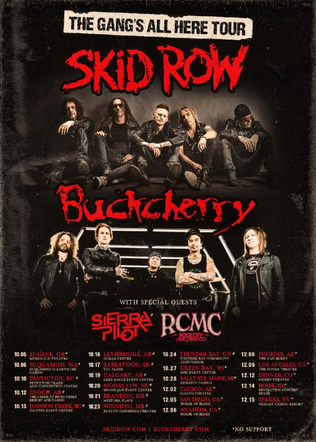 SKID ROW And BUCKCHERRY Expand 'The Gang's All Here' North American Tour With 22 New Shows  
