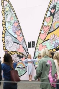 Taylor Swift surprises fans at the Kelsey Montague "What Lifts You Up" Mural on April 25, 2019, in Nashville, Tennessee. Swift commissioned the mural and put clues about her upcoming new music in the piece.