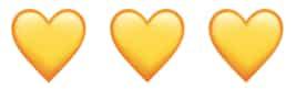 Yellow hearts on snapchat