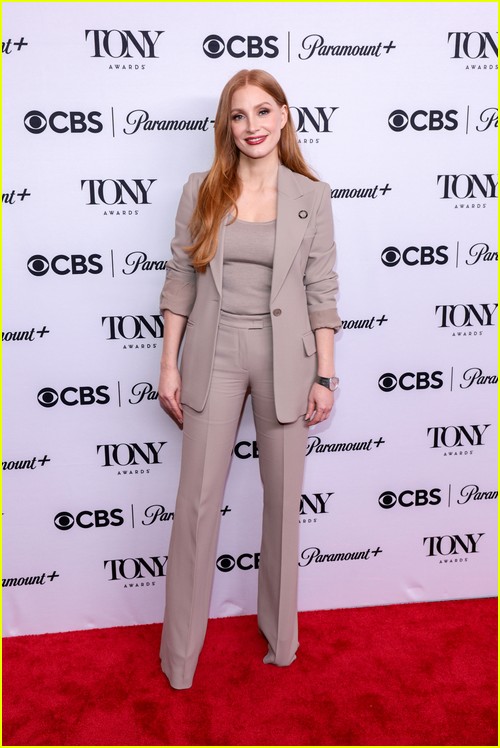 Jessica Chastain at the Tony Meet the Nominees event
