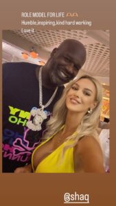 Veronika Rajek met NBA legend Shaq at a bash in Miami