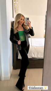 Gracie Hunt stunned her Instagram followers with an outfit choice at a Dallas Stars playoff game on Monday