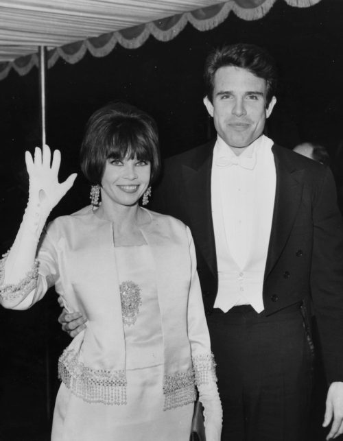 Leslie Caron and Warren Beatty at the premiere of 