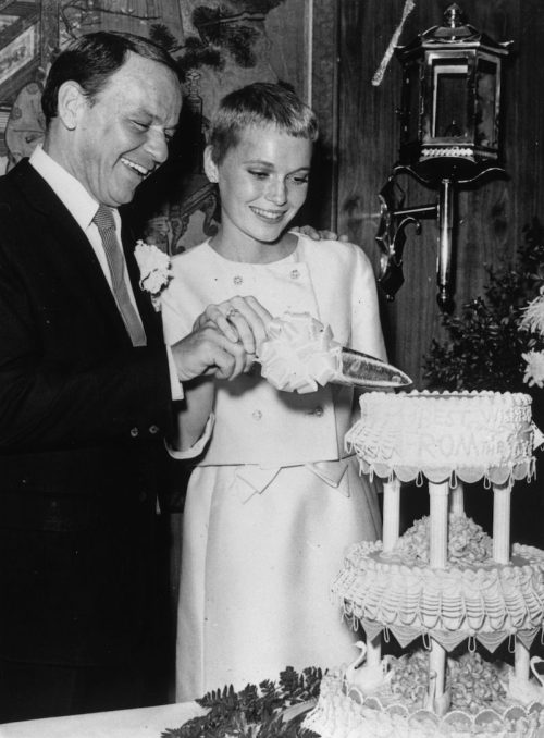 Frank Sinatra and Mia Farrow at their 1966 wedding