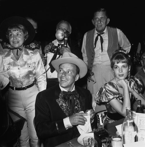 Frank Sinatra and Mia Farrow at a SHARE Boomtown benefit party in 1965