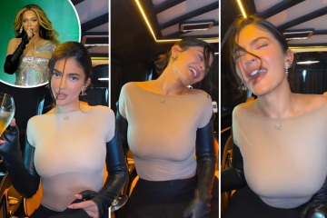 Kylie shows off sexy dance moves in skintight top at Beyonce’s Paris concert