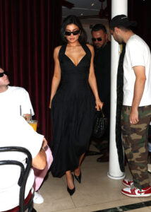 Kylie Jenner wore black summer dress during her trip to Paris