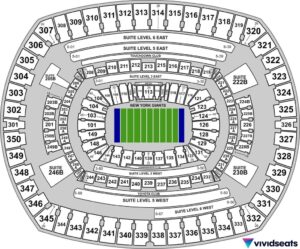 A map of East Rutherford, NJ's MetLife Stadium.
