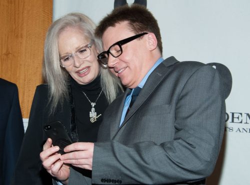 Penelope Spheeris and Mike Myers at the Academy of Motion Picture Arts and Sciences "Wayne's World" event in 2013