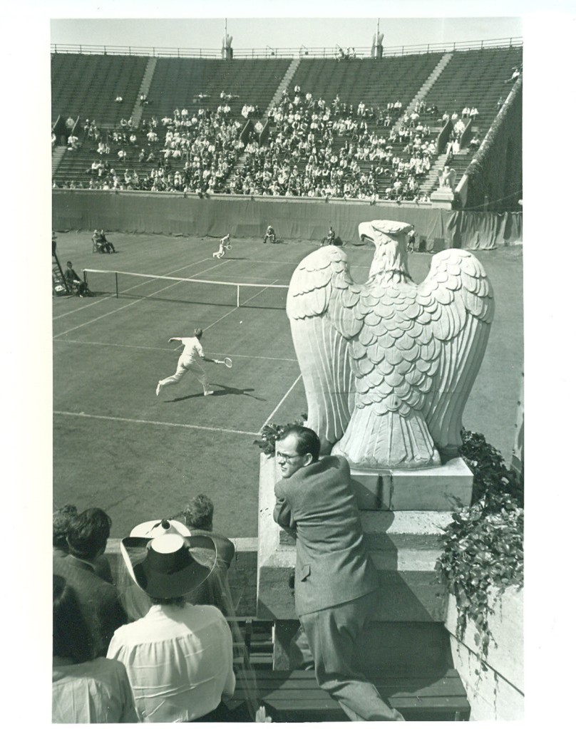 One of the trademark eagles at Forest Hills Stadium.