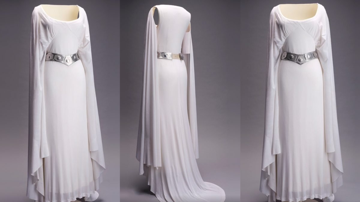 Princess Leia's dress from A New Hope, worn by Carrie Fisher in the final scene. 