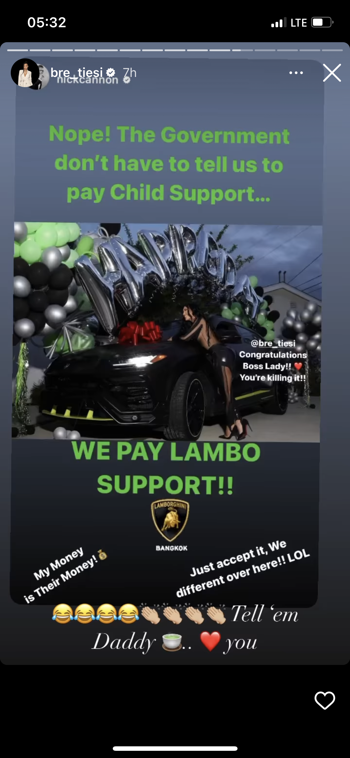 Nick Cannon says he pays Lambo support