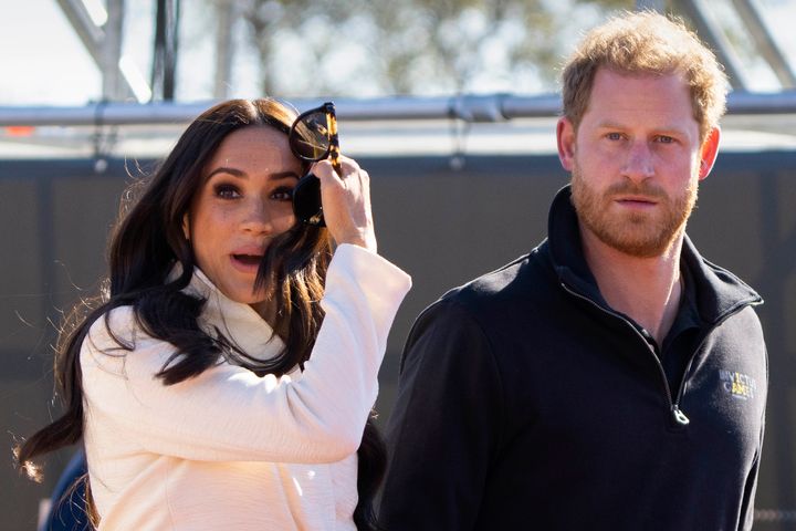 Prince Harry and Meghan Markle attend the Invictus Games in The Hague, Netherlands, on April 17, 2022.